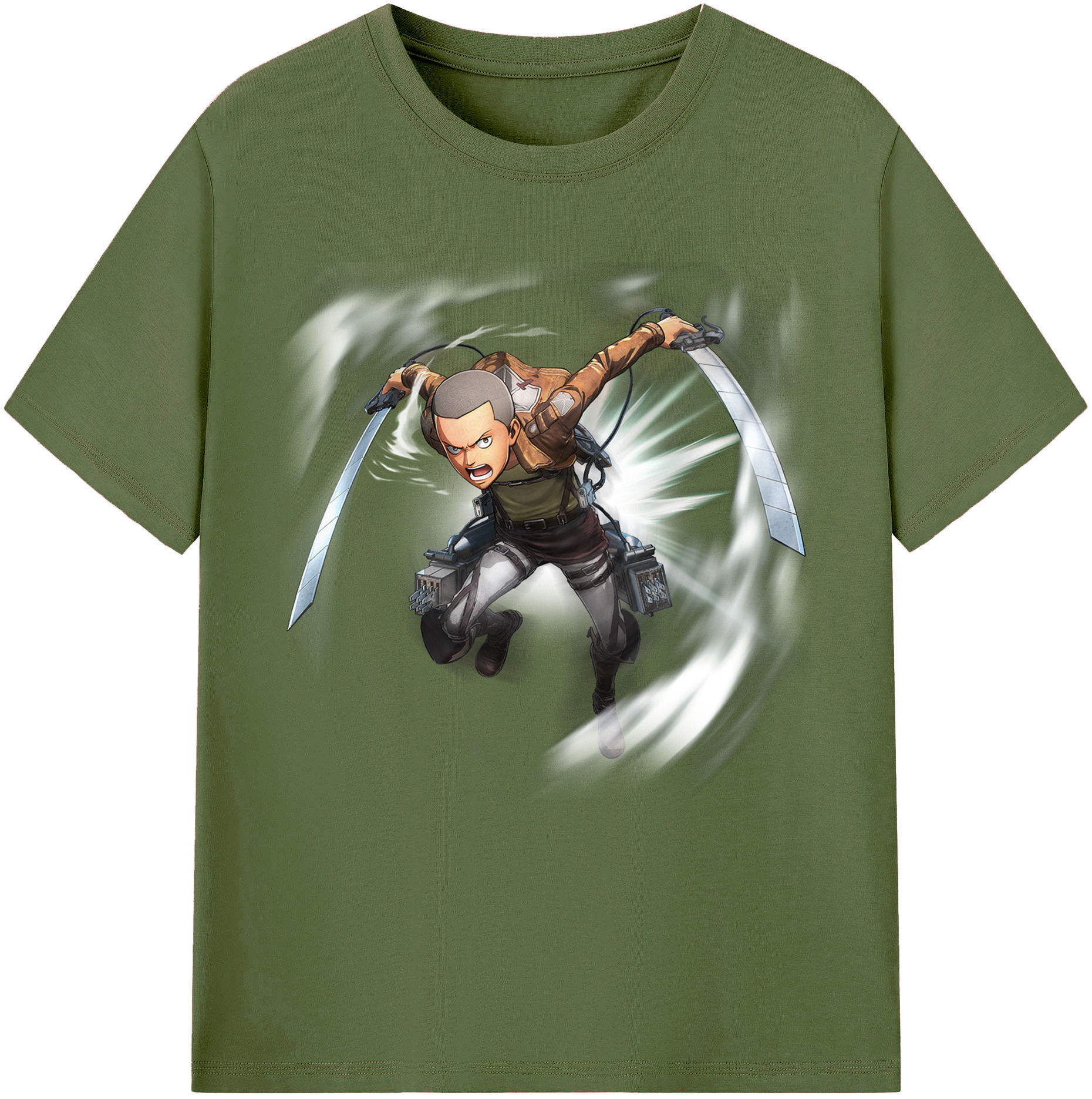 （画像用） 進撃の巨人 コニー·スプリンガー Attack on Titan Connie Springer 綿100％半袖Tシャツ（フロントプリント）